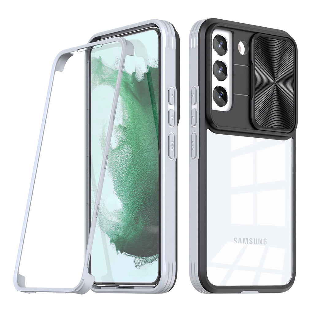 Full Protection With Mobile Phone Protective Film Slide Camera Lens Phone Case For Samsung Galaxy S 22 Plus In Gray