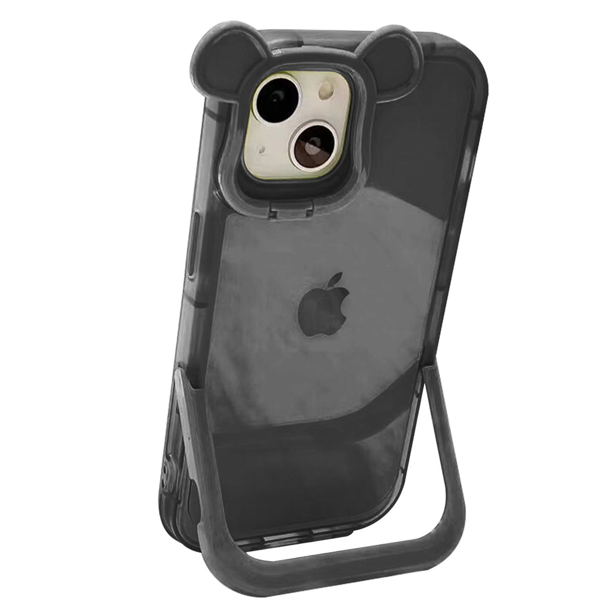 Fashion Design Fully Cover Frame Lens Protector Bracket Shockproof Phone Case For iPhone 14 in black