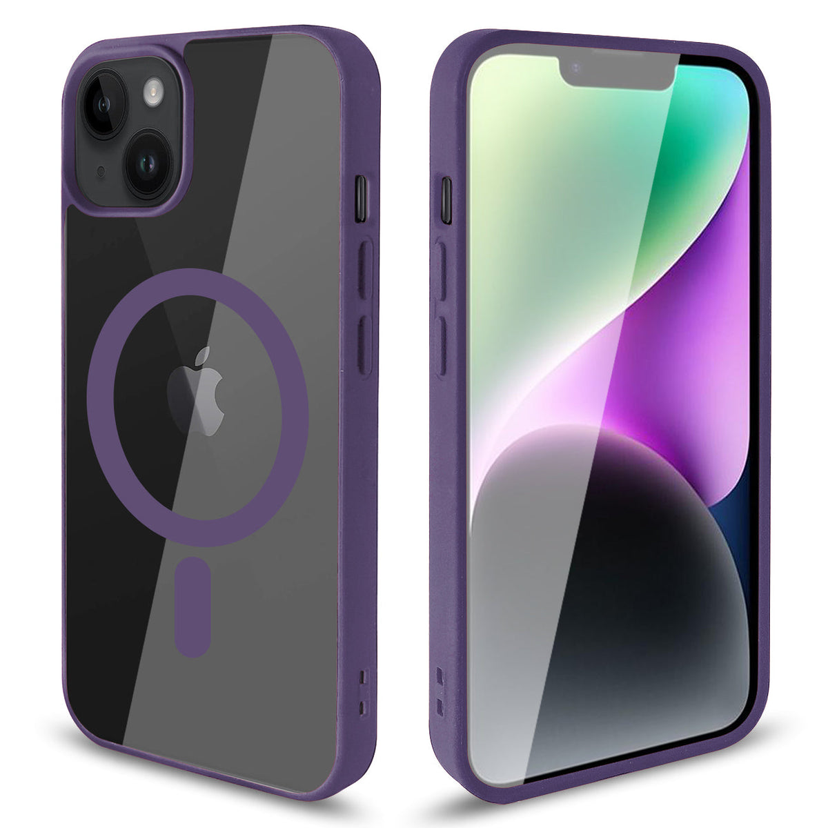 Transparent Back Cover Phone Shell fashion design magnetic 2 in 1 mobile phone case for iPhone 14 Plus