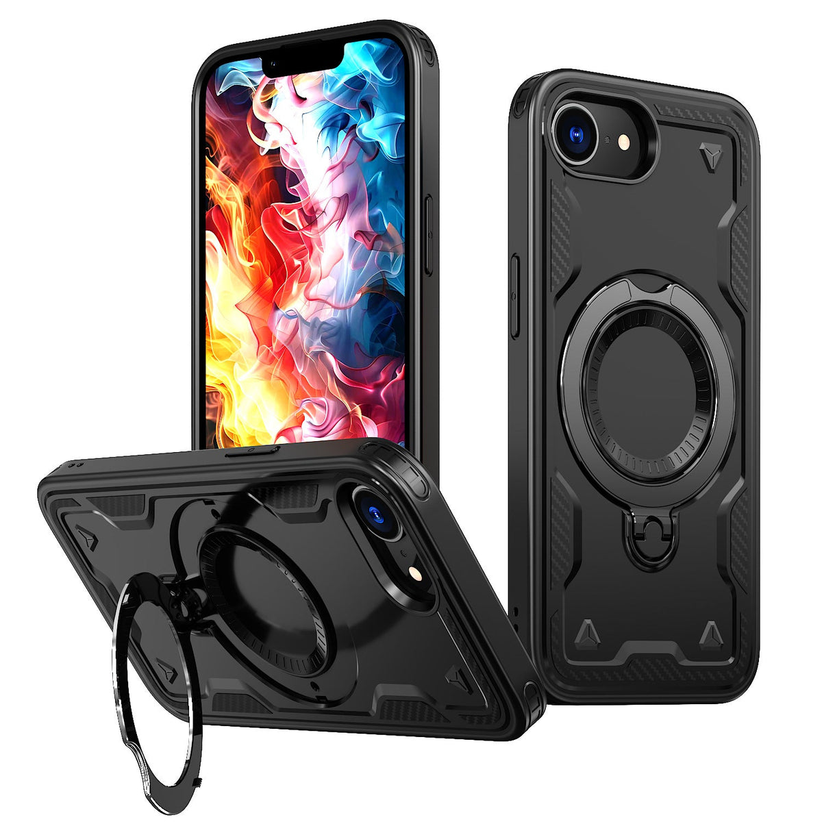Reiko 360¡ã Rotating Magnetic Versatile Stand Gray Compatible with iPhone 16E & iPhone 17E
