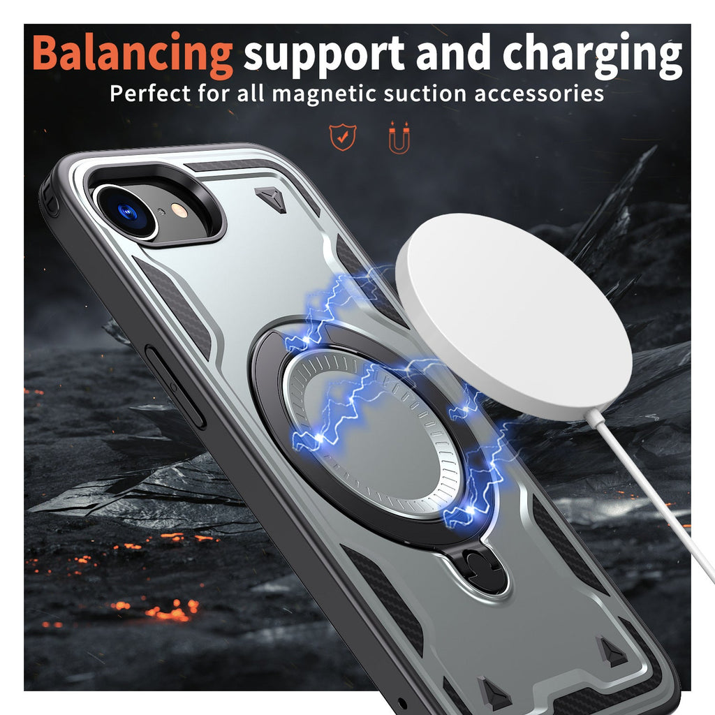 Reiko 360???? Rotating Magnetic Versatile Stand Gray Compatible with iPhone 16E  & iPhone 17E