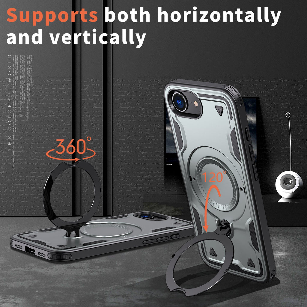 Reiko 360???? Rotating Magnetic Versatile Stand Gray Compatible with iPhone 16E & iPhone 17E