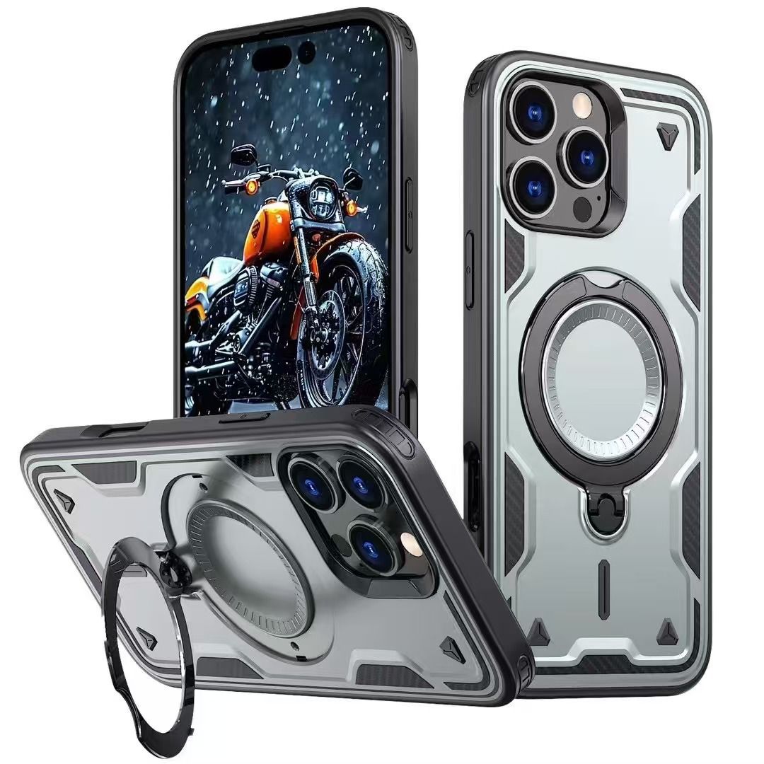 Reiko 360 Degree Rotating Magnetic Versatile Stand Gray Compatible with iPhone 16 Pro