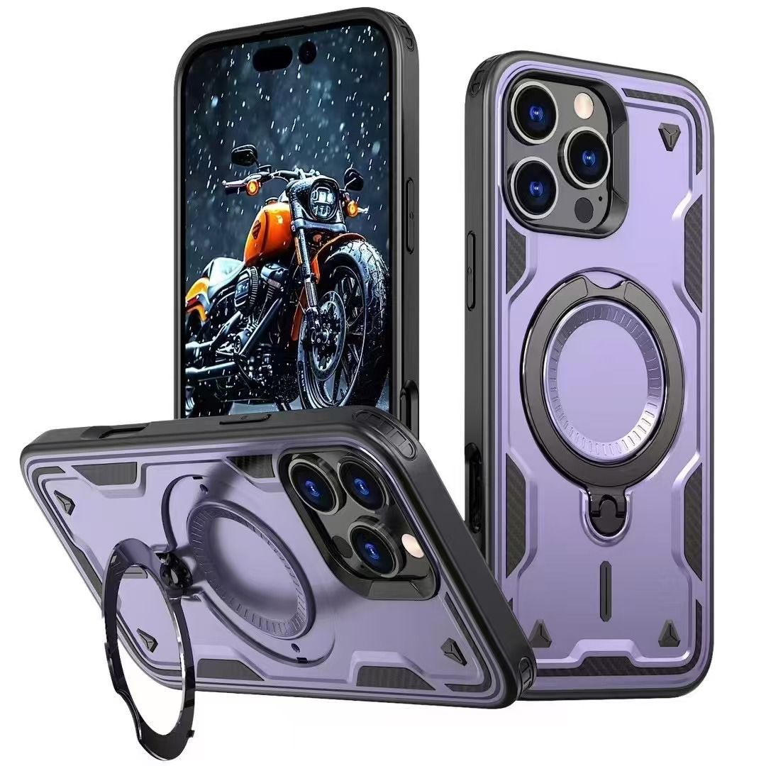 Reiko 360 Degree Rotating Magnetic Versatile Stand Purple Compatible with iPhone 16 Pro