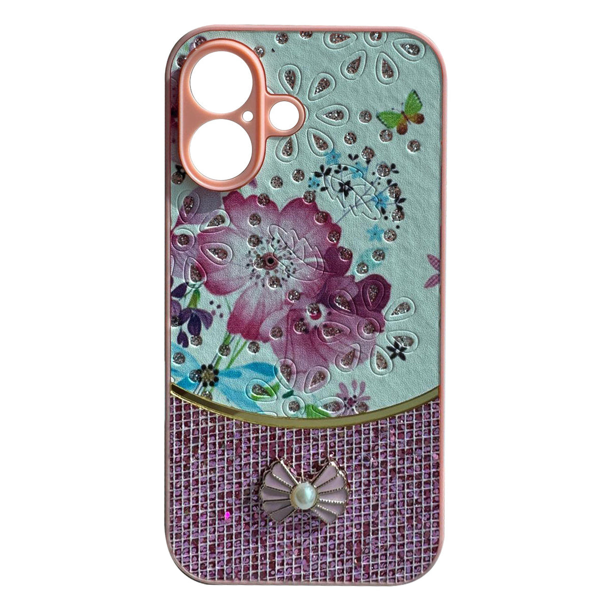Sparkle Glitter Bling  Phone Case in Pink With Colorful Cover For iPhone 16