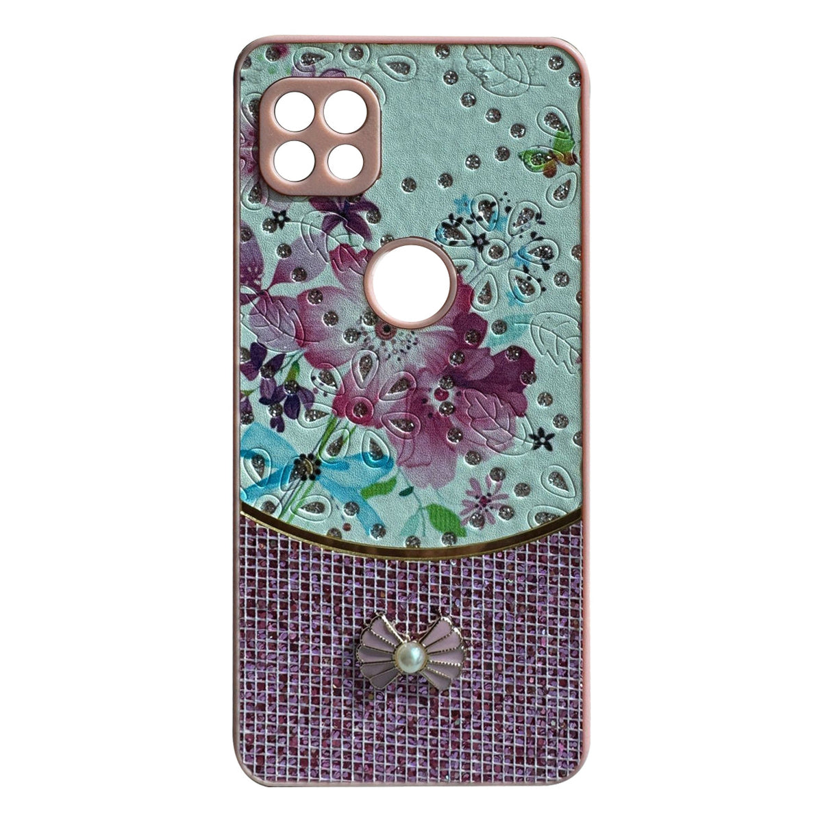 Sparkle Glitter Bling  Phone Case in Pink With Colorful Cover For Motorola One 5G Ace _PC74