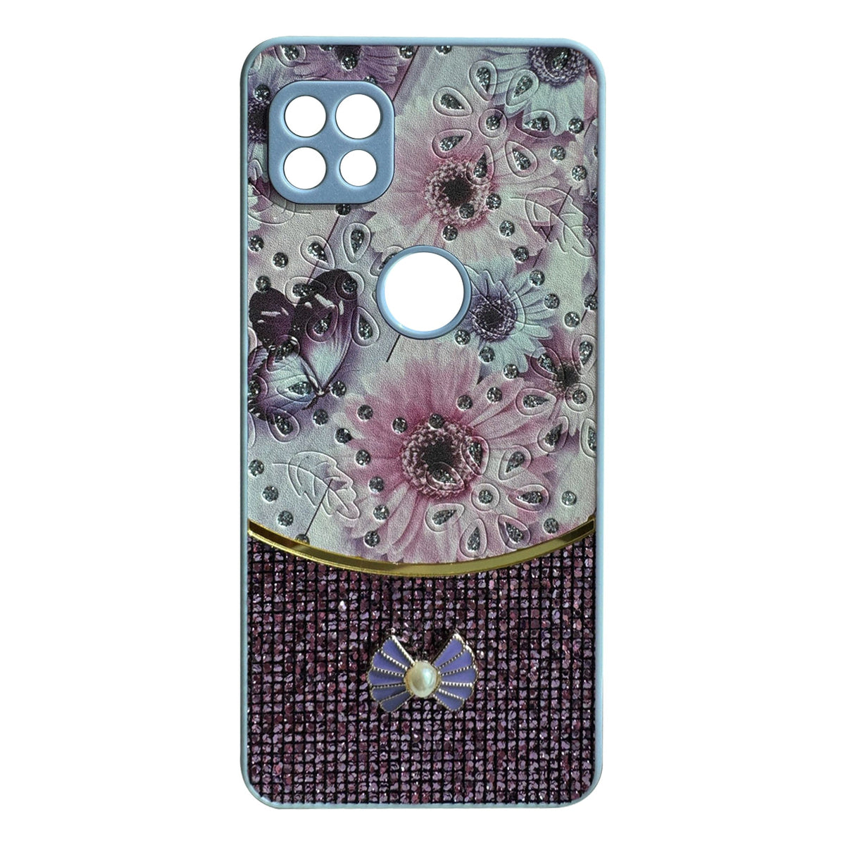 Sparkle Glitter Bling  Phone Case in Purple  With Colorful Cover For Motorola One 5G Ace