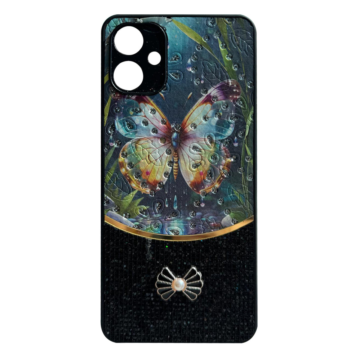Sparkle Glitter Bling  Phone Case in Black With Colorful Cover For Galaxy A06