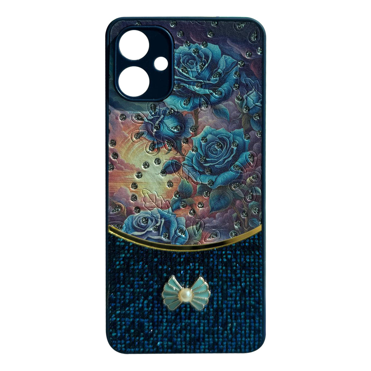 Sparkle Glitter Bling  Phone Case in Navy With Colorful Cover For Galaxy A06