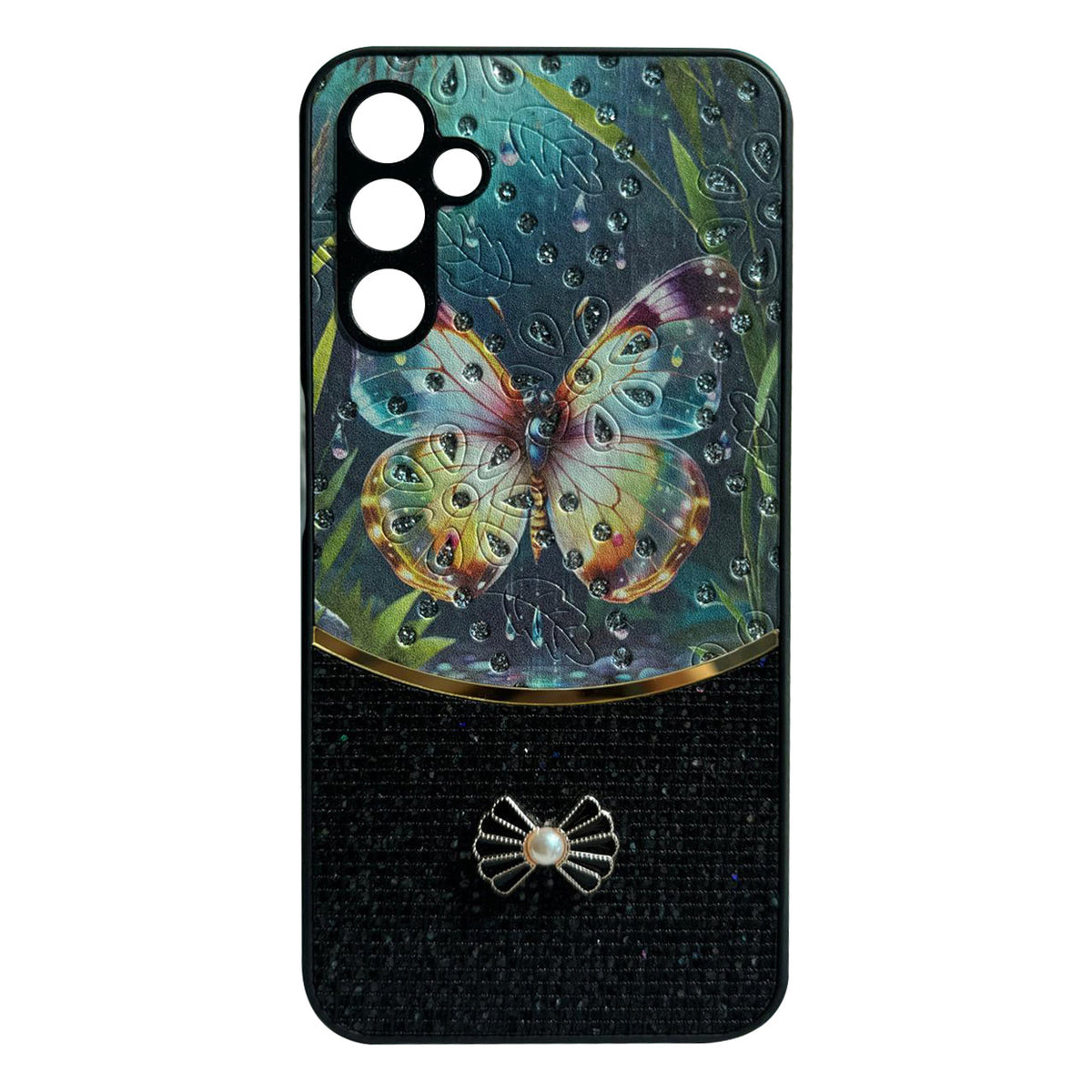 Sparkle Glitter Bling  Phone Case in Black With Colorful Cover For Galaxy A15