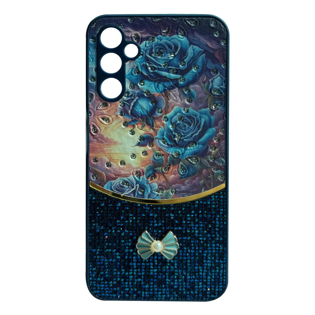 Sparkle Glitter Bling  Phone Case in Navy With Colorful Cover For Galaxy A15
