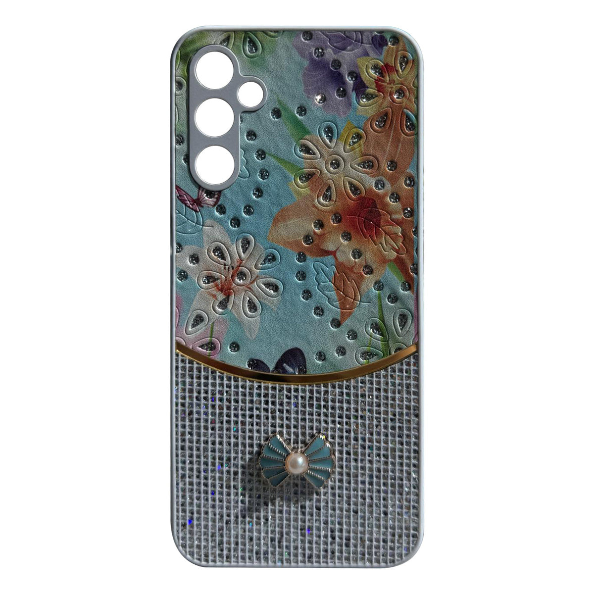 Sparkle Glitter Bling  Phone Case in White With Colorful Cover For Galaxy A35