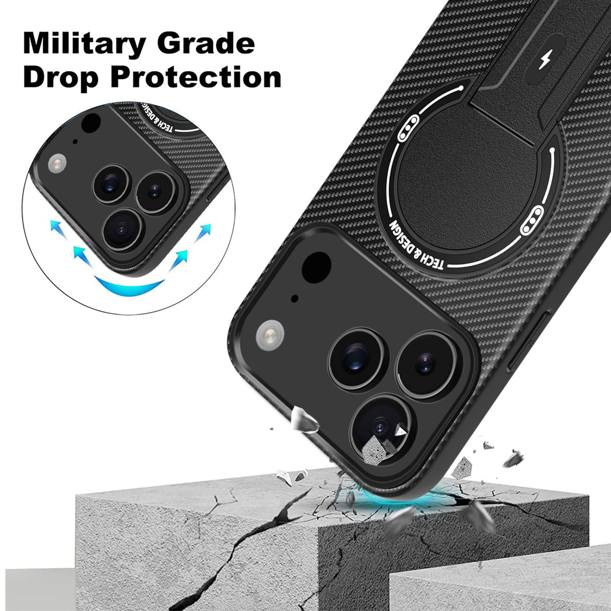 TPU PC kickstand Magnetic Phone Case for IPHONE 17 PRO MAX & IPHONE 18 PRO MAX | SKU: PC78-IPH17MAXRD