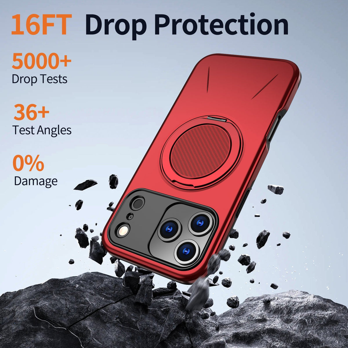 Reiko 360???? Rotating Magnetic Versatile Stand Compatible with IPHONE 17 PRO MAX & IPHONE 18 PRO MAX | SKU: SKU:PC80-IPH17MAX