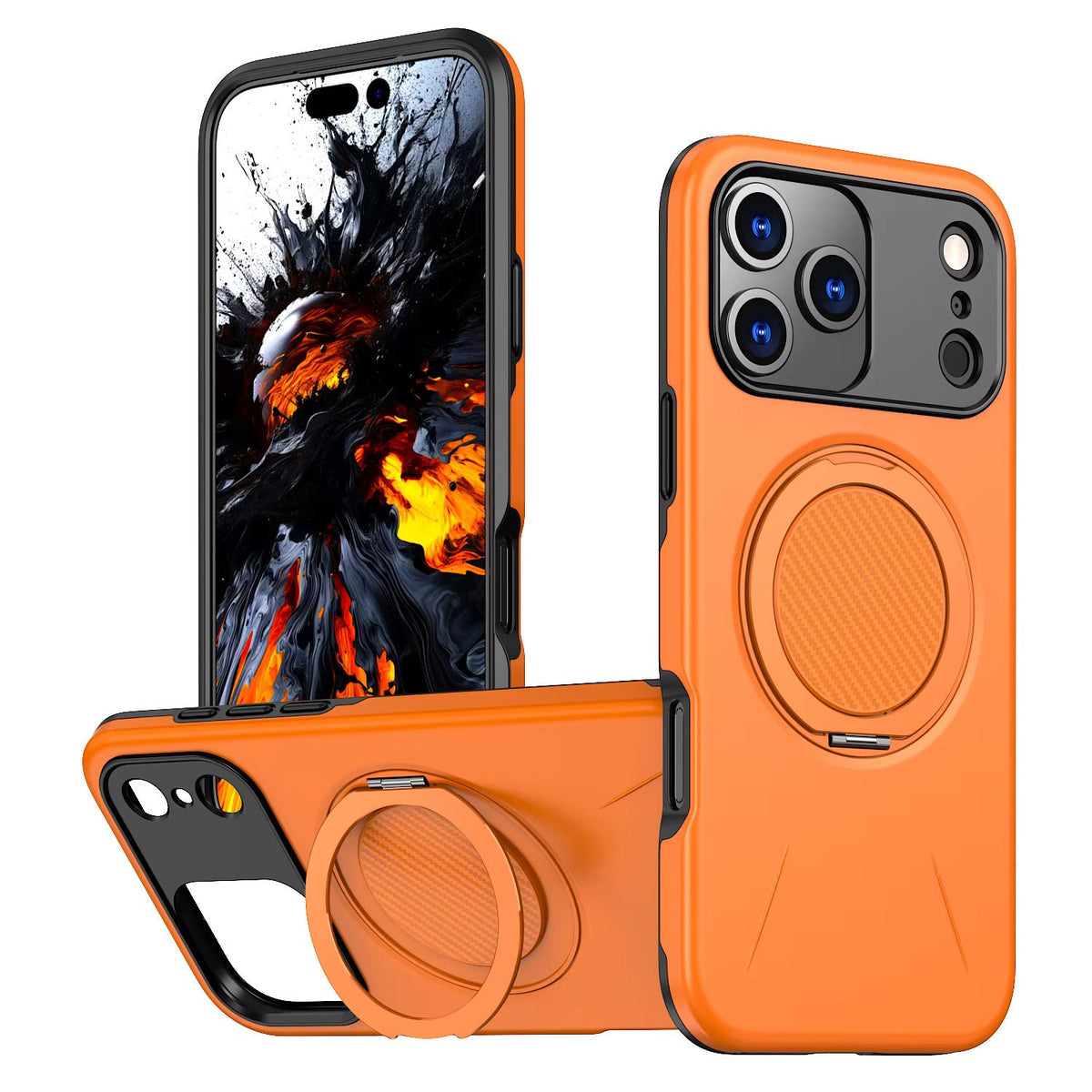 Reiko 360¡ã Rotating Magnetic Versatile Stand Compatible with IPHONE 17 PRO , SKU: PC80-IPH17PROORG