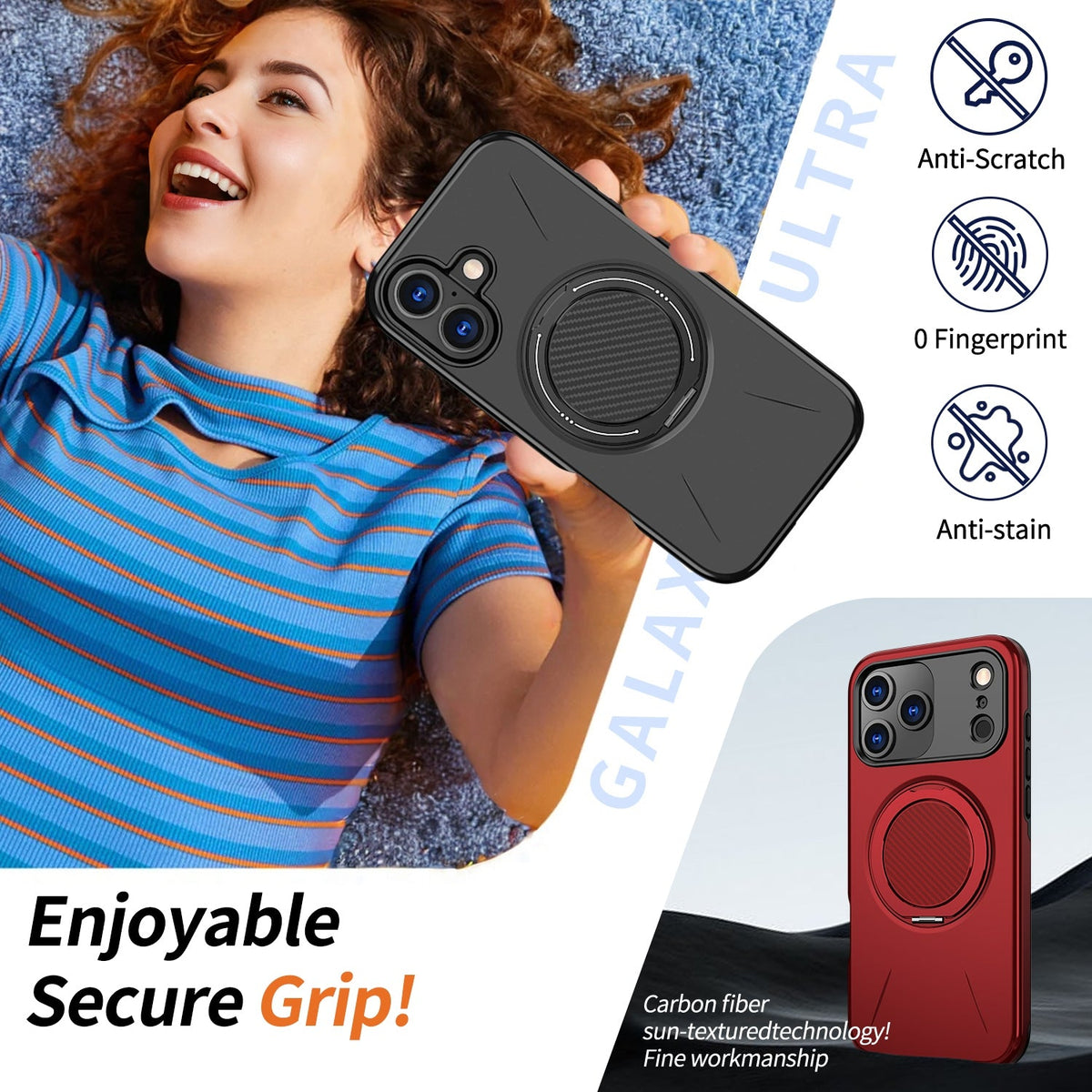 Reiko 360???? Rotating Magnetic Versatile Stand Compatible with  IPHONE 17   , SKU:PC80-IPH17