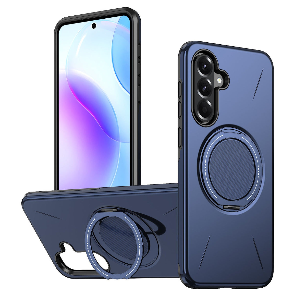 Reiko 360 Degree Rotating Magnetic Versatile Stand in navy, compatible with Samsung S 26 ULTRA_PC80-SAMS26UNV
