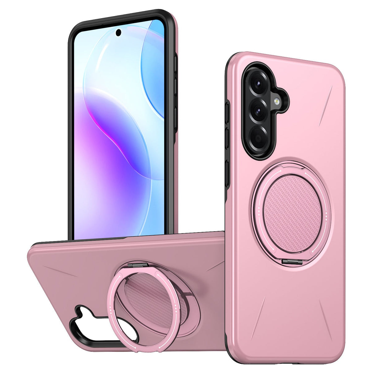 Reiko 360 Degree Rotating Magnetic Versatile Stand in Pink, compatible with Samsung A17_PC80-SAMA17PK
