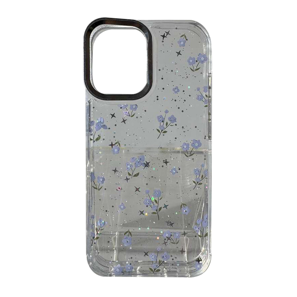 Reiko Glitter Bling Sparkly Clear Shockproof Protective with Built-in Kickstand Case compatible with IPHONE 16E / IPHONE 17E