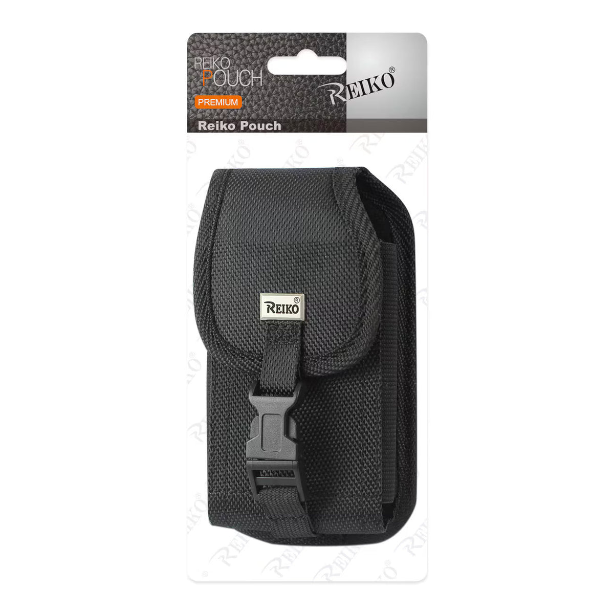 Reiko Vertical Rugged Pouch With Buckle Clip In Black (7.0X3.9X0.7 Inches) | SKU: PH01B-703907BK