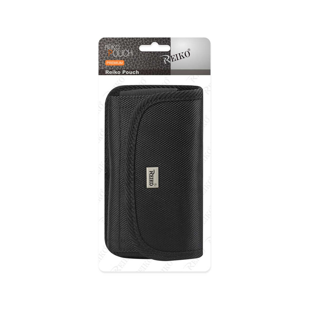 Reiko Horizontal Rugged Pouch With Velcro and Metal Belt Clip In Black (7.0 x 3.9 x 0.7 Inches) | SKU: HP08B-703907BK