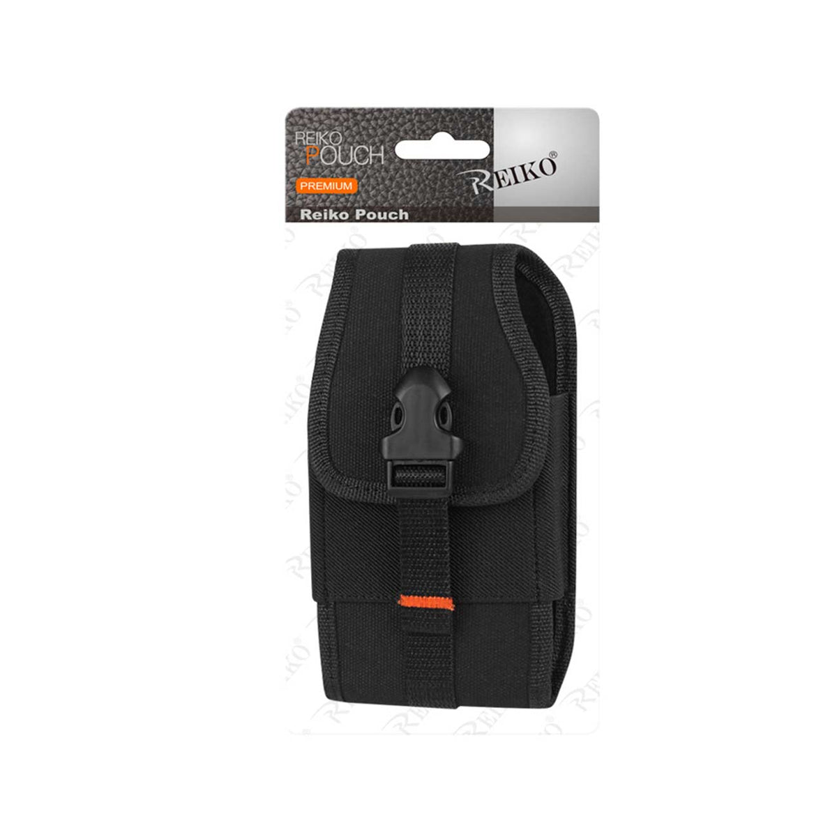 Reiko Vertical Rugged Pouch With Velcro And  Belt Clip In Black (6.4X3.5X0.7 Inches) | SKU: PH09B-643507BK