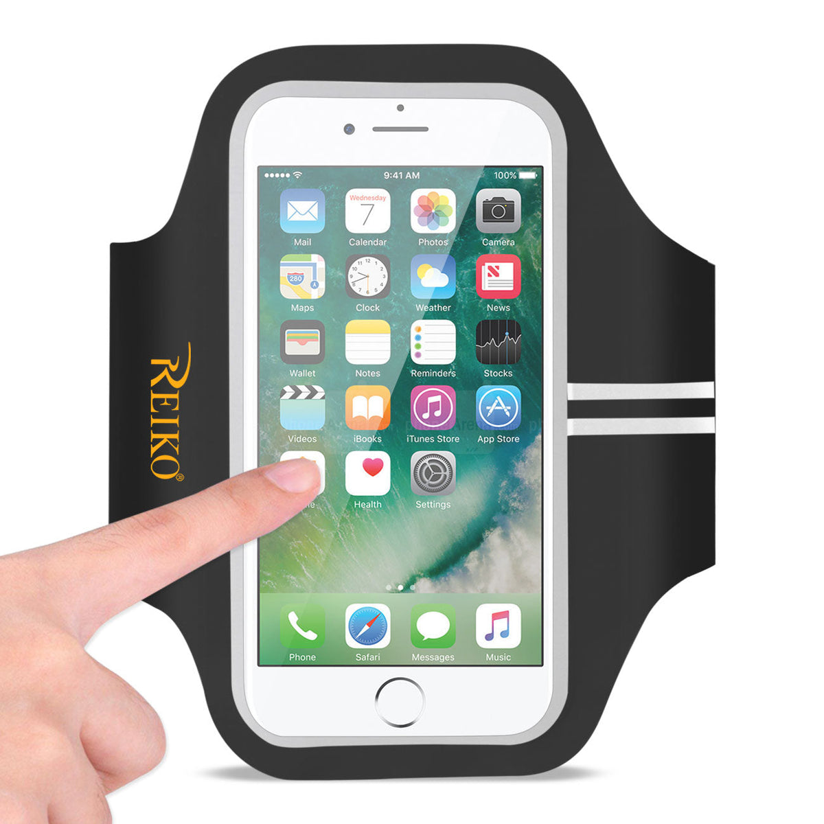REIKO RUNNING SPORTS ARMBAND FOR 5 INCHES DEVICE IN BLACK (5x5 INCHES) SAB03-UNI50BK