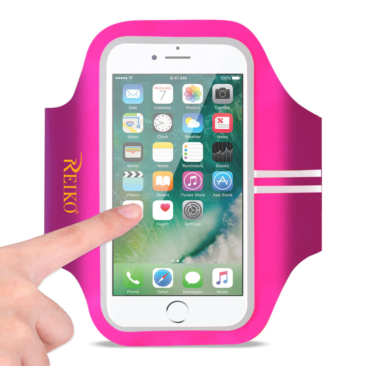 REIKO RUNNING SPORTS ARMBAND FOR 5 INCHES DEVICE IN PINK (5x5 INCHES) SAB03-UNI50PK