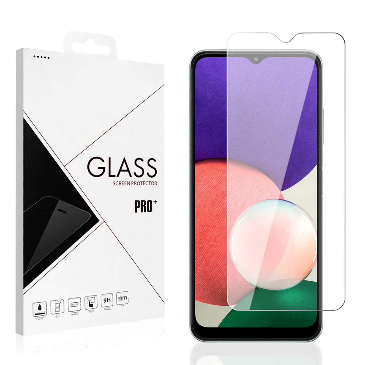 Reiko Super Durable Glass In Clear compatible with Samsung Galaxy A22 & A12 5G