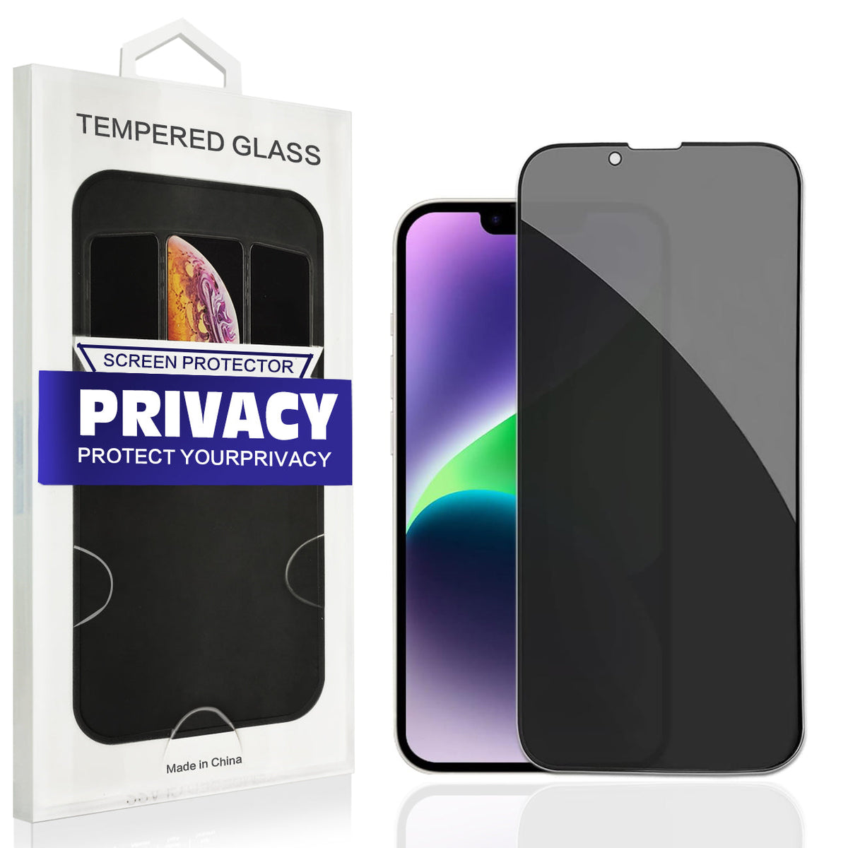 Reiko Privacy Screen Protector In Black compatible for  IPHONE 16 PRO MAX AND  IPHONE 17 PRO MAX / IPHONE 18 PRO MAX | SKU: SCP16-IPH17MAXBK