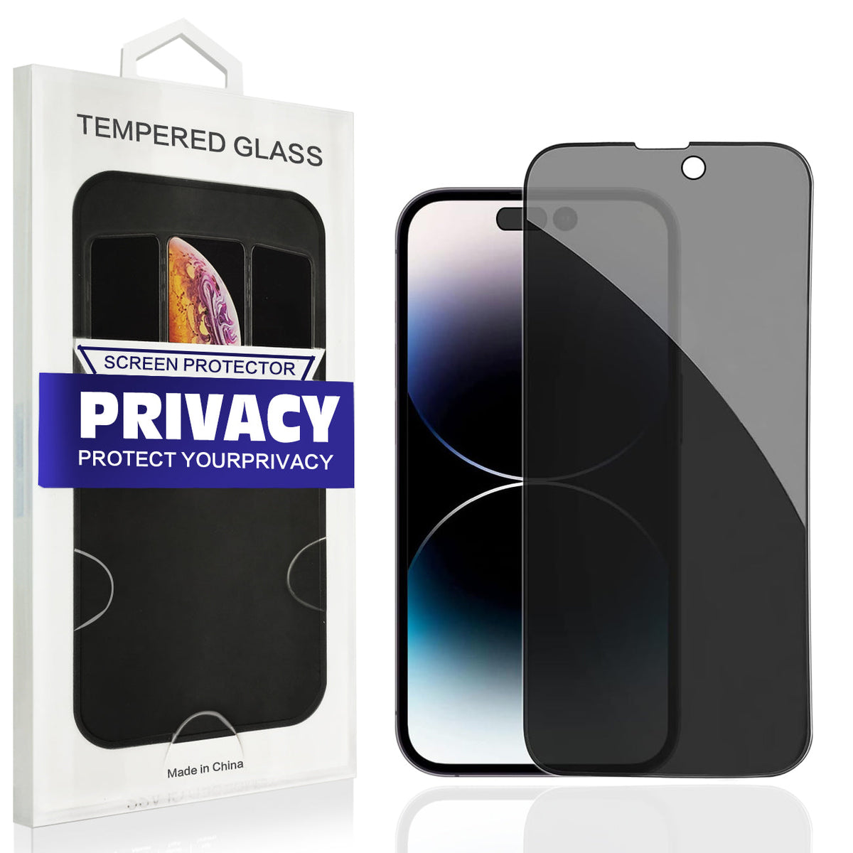 Reiko Apple iPhone 15 and iPhone 15 Pro Privacy Screen Protector In Black