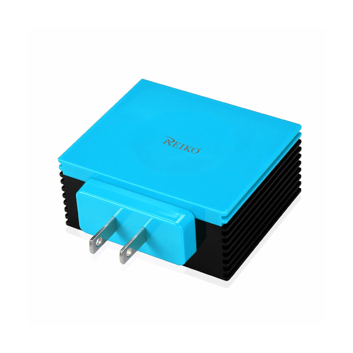 REIKO 4 AMP FOUR PORTS PORTABLE TRAVEL STATION CHARGER IN BLUE TC220-4A5VBL