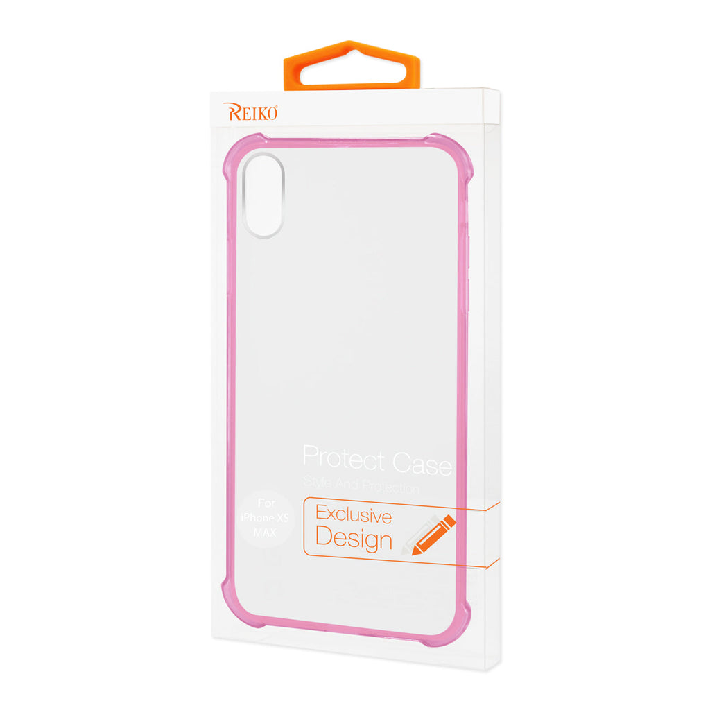 iPhone XS Max Clear Bumper Case With Air Cushion Protection In Clear Hot Pink