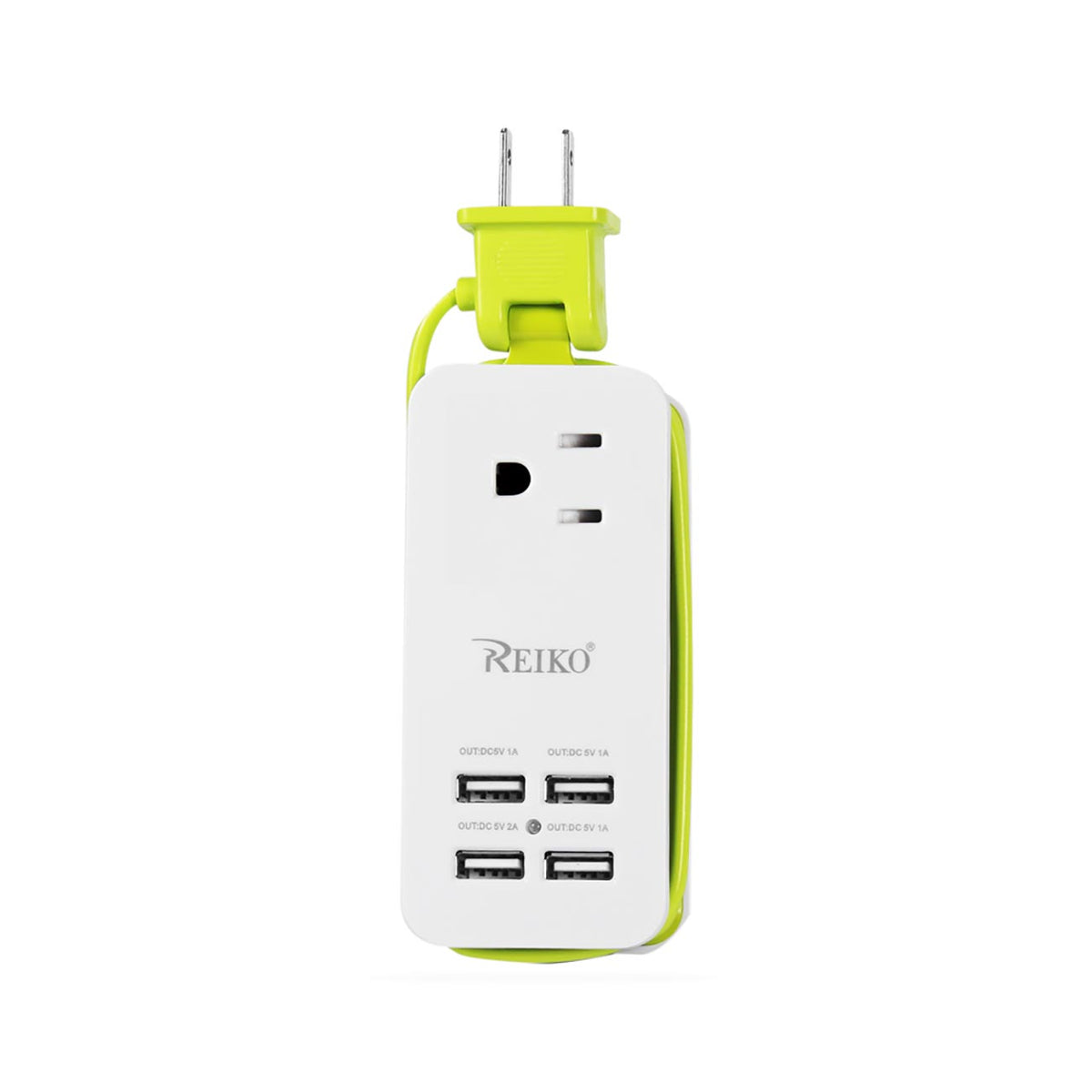 Reiko 4.1 Amp 4 Usb Home Wall Charging Station In Green SKU:USBTC-4A5VGR