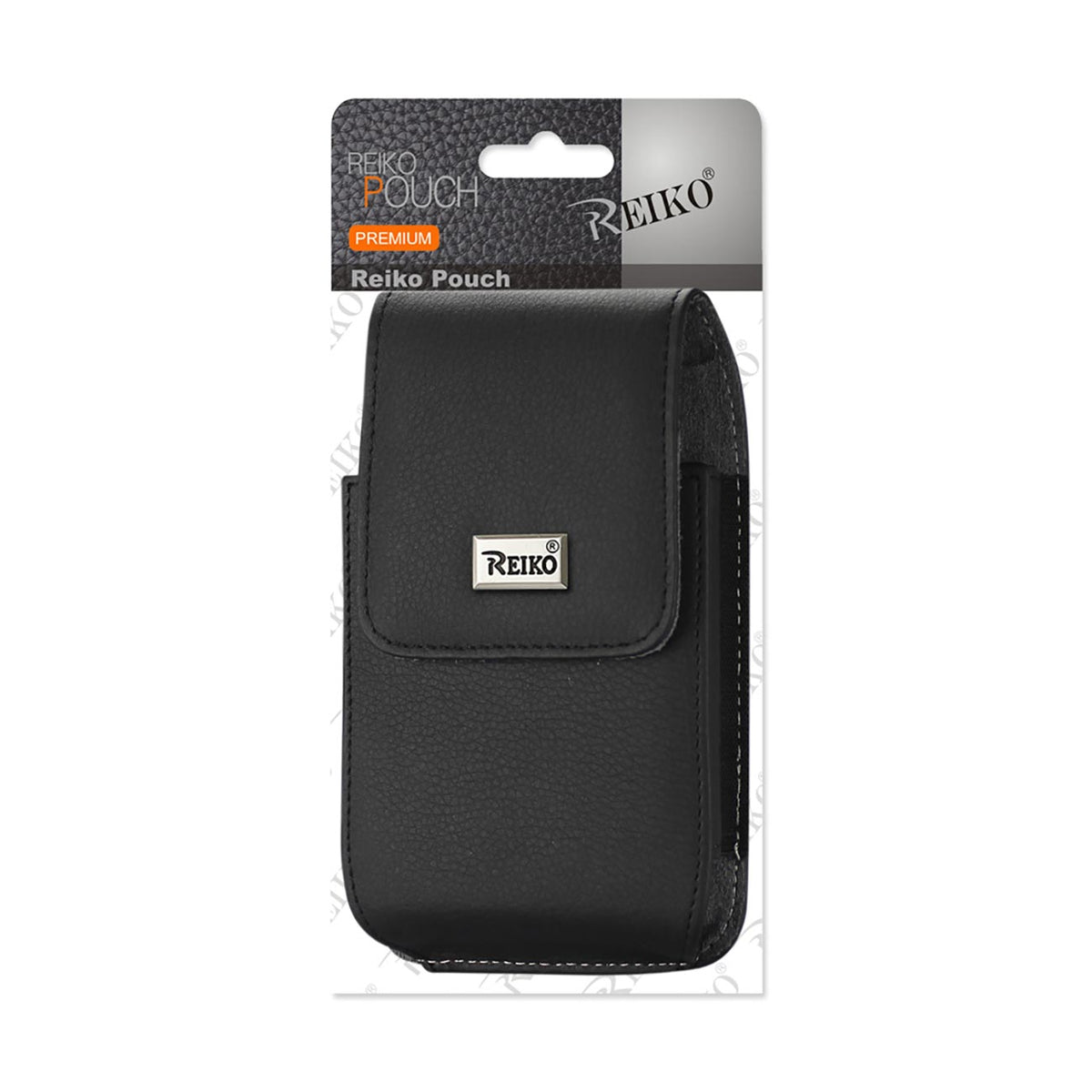 Reiko Vertical Leather Pouch With Magnetic Closure and Belt Loop In Black (4.4 x 2.3 x 0.9 Inches) | SKU: VP385B-442309BK