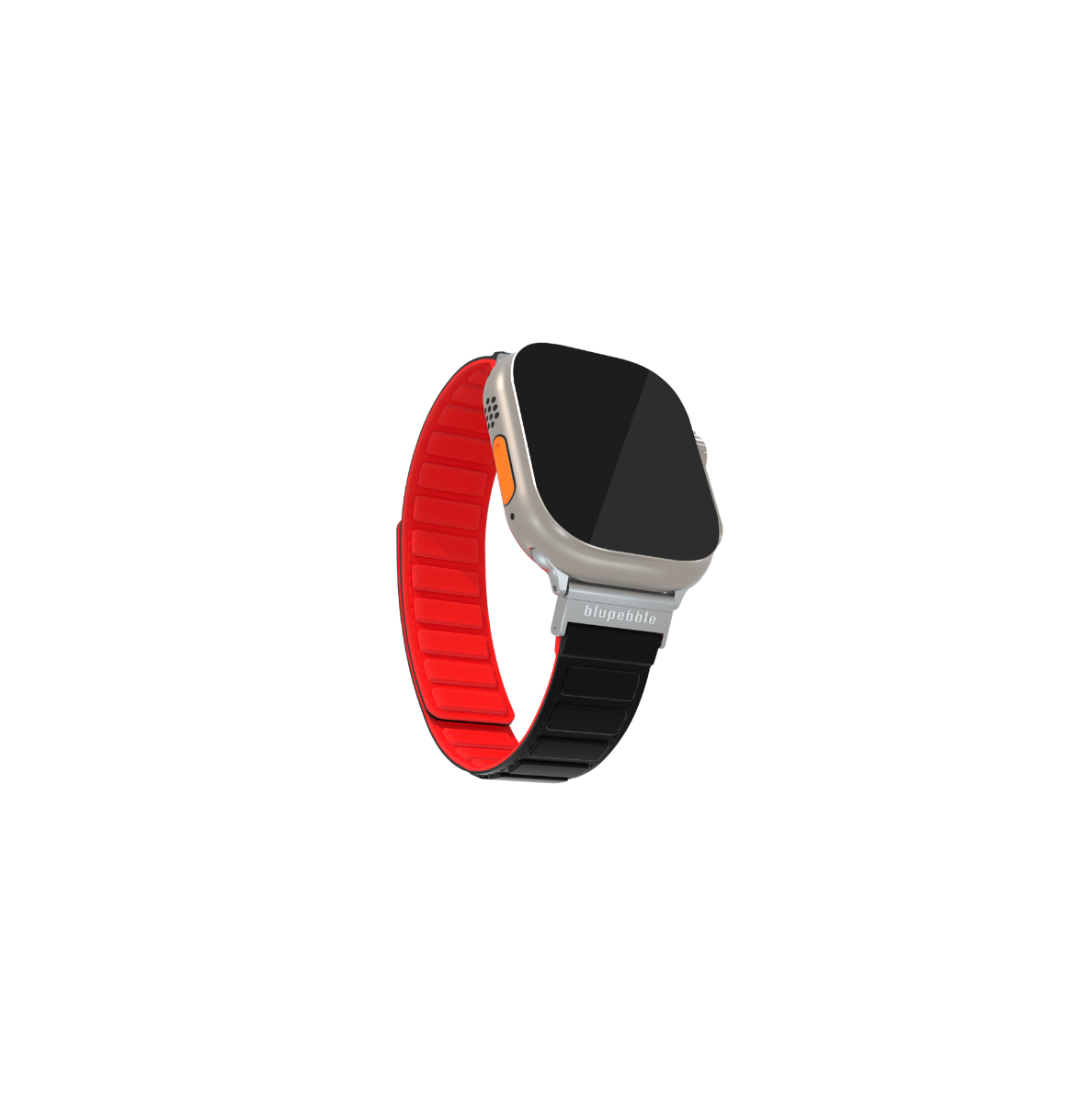 Blupebble Silicone Reversible Magnetic Strap (49/45/44/42MM) BP-AVERAU49-BKRD Averau, Black/Red