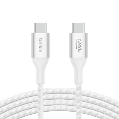 BELKIN - CABLE - C TO C - BRAIDED - 240W - 1M - WHITE