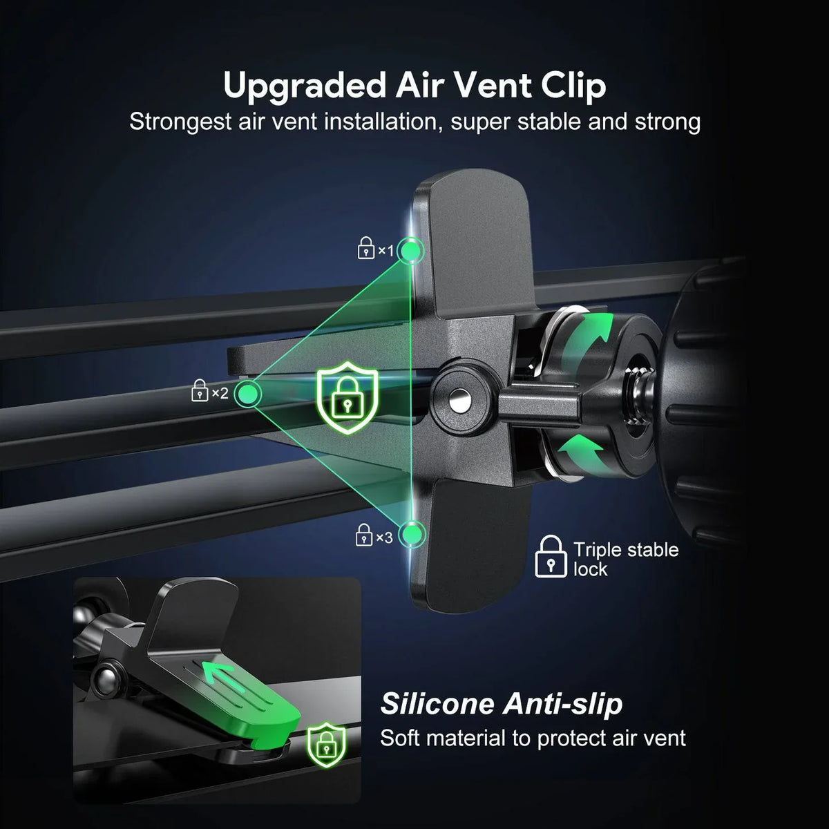 Air Vent Magnetic Car Holder SKU:HLD-EK3007BK