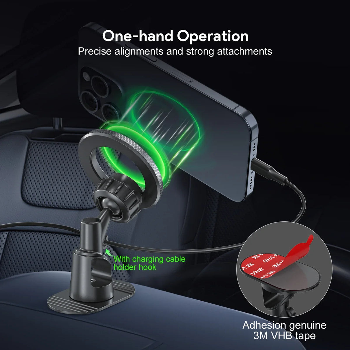 Magnetic Car Mount Phone Holder with 360???? Rotation  SKU:HLD-EK3008BK