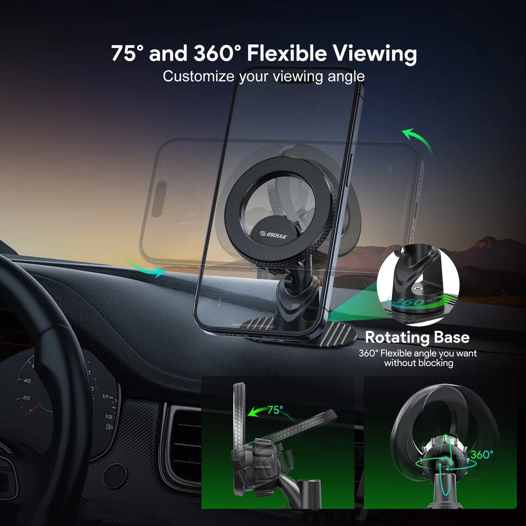 Magnetic Car Mount Phone Holder with 360???? Rotation  SKU:HLD-EK3008BK