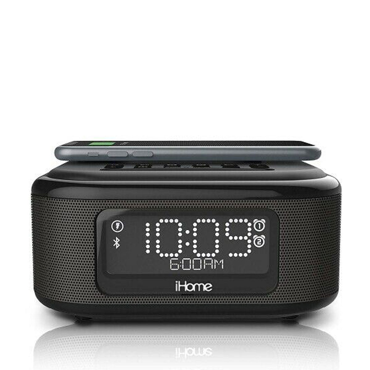 iHome - IBTW23BE Alarm Clock + Wireless Charging