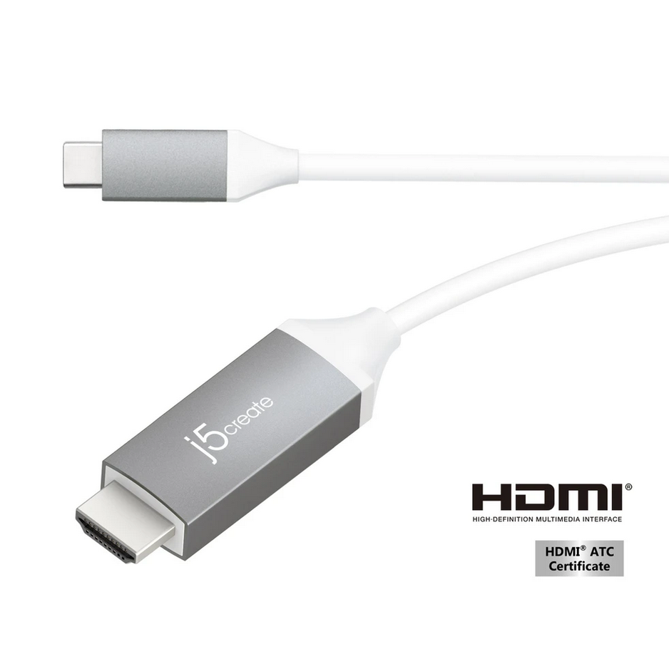 J5 USB-C to 4K HDMI Cable - Aluminium