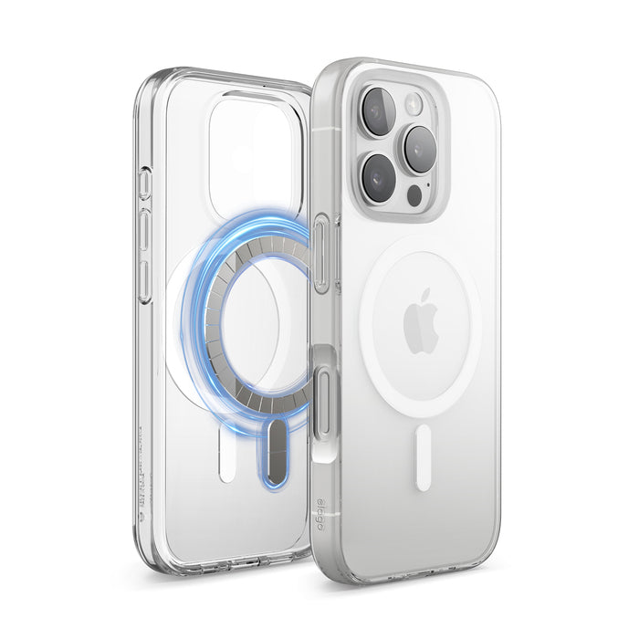 Elago Magnetic Hybrid case for iPhone 16 Pro (6.3 inch) - Clear with White MagSafe