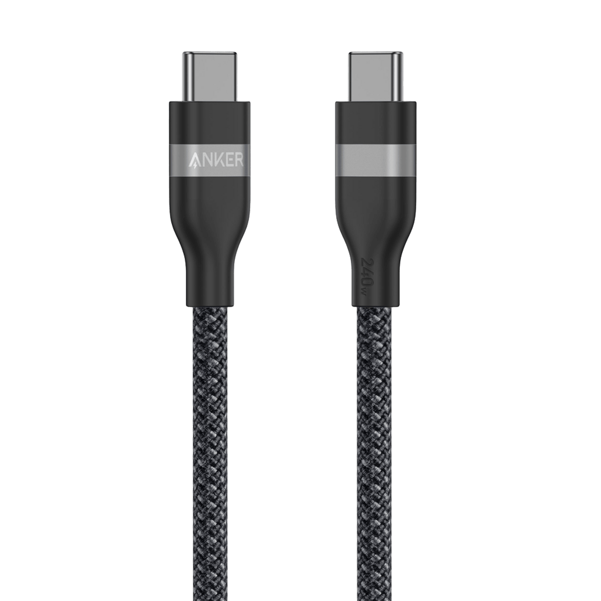 Anker USB-C to USB-C Cable (3ft, 240W, Upcycled-Braided) Black