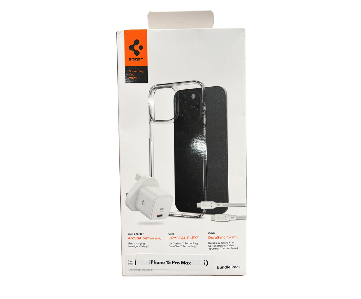 Accessory bundle for iPhone 15 Pro Max 6.7-inch (Clear case + Cable + 27W type C wall charger)