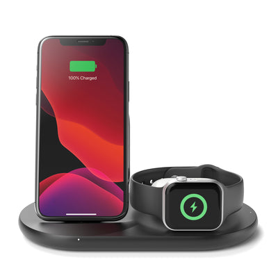 Belkin - 3in1 Wireless Pad/Stand/Apple Watch - Black